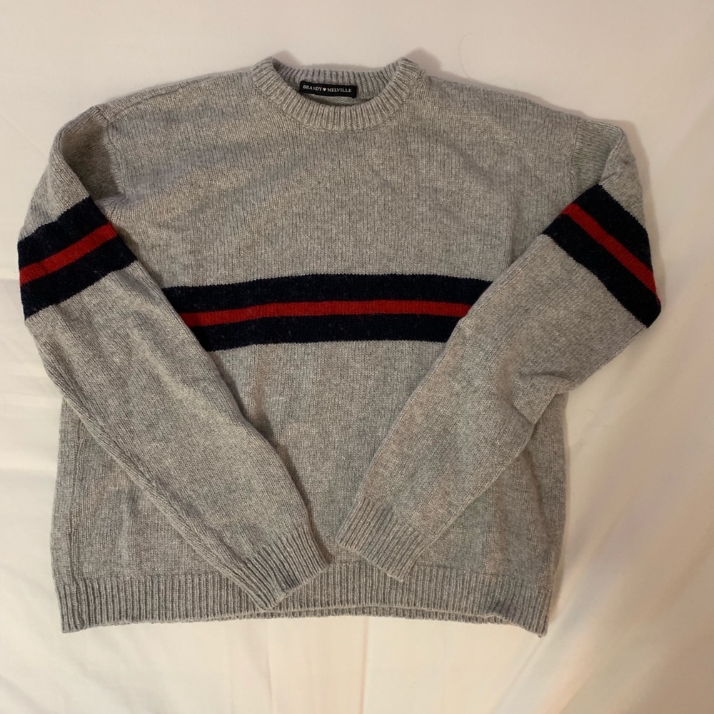 BRANDY MELVILLE STRIPE SWEATER GREY RES BLUE